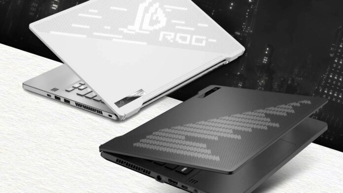 Asus ROG Zephyrus 14 in both black and white.