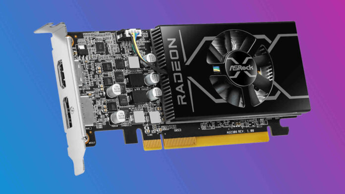 ASRock Radeon RX 6400 Low Profile 4GB graphics card.
