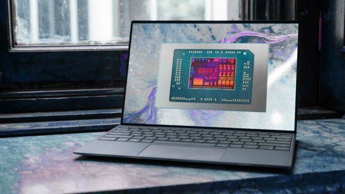 Dell laptop powered by AMD.