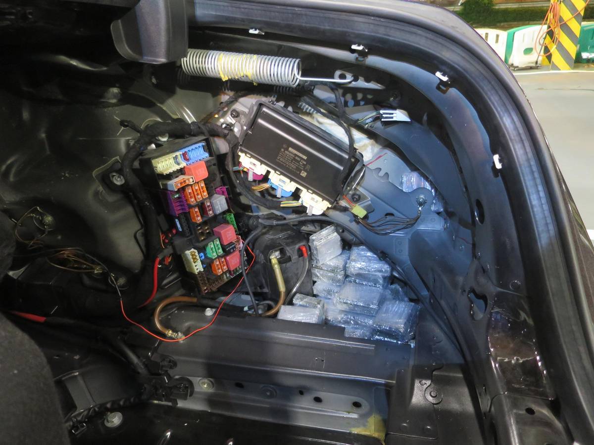 Smuggled CPUs inside a car.