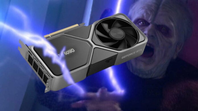 Unlimited power meme with RTX 5090 GPU.