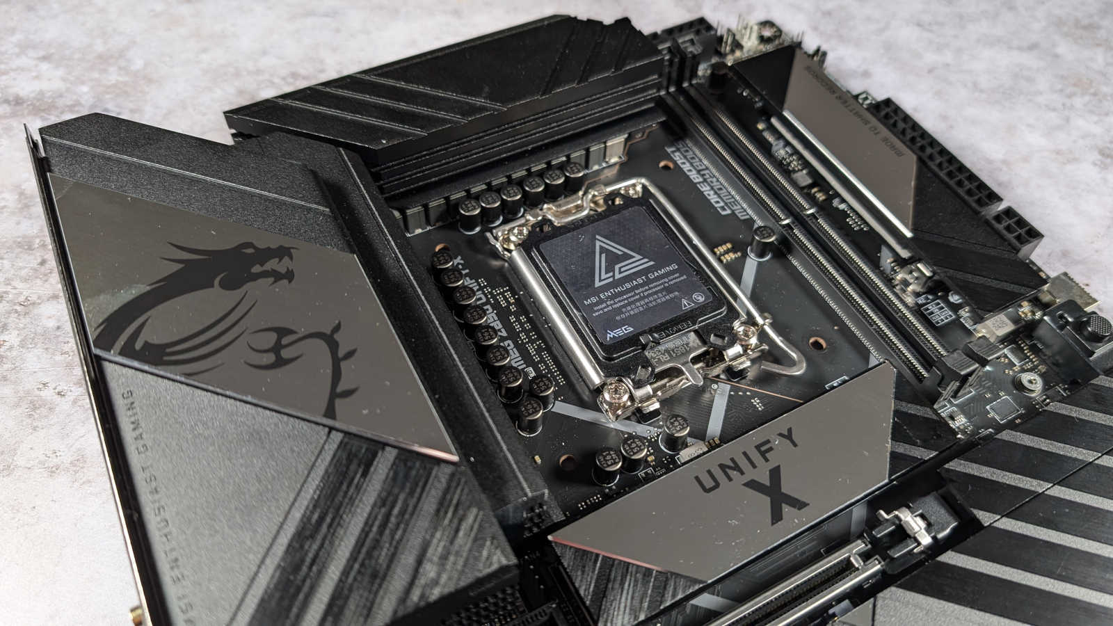 Top half of MEG Z890 Unify-X motherboard.