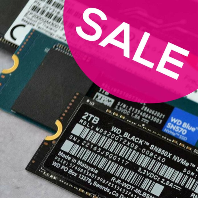 WD Black SN850 X 2TB with a sale sticker.