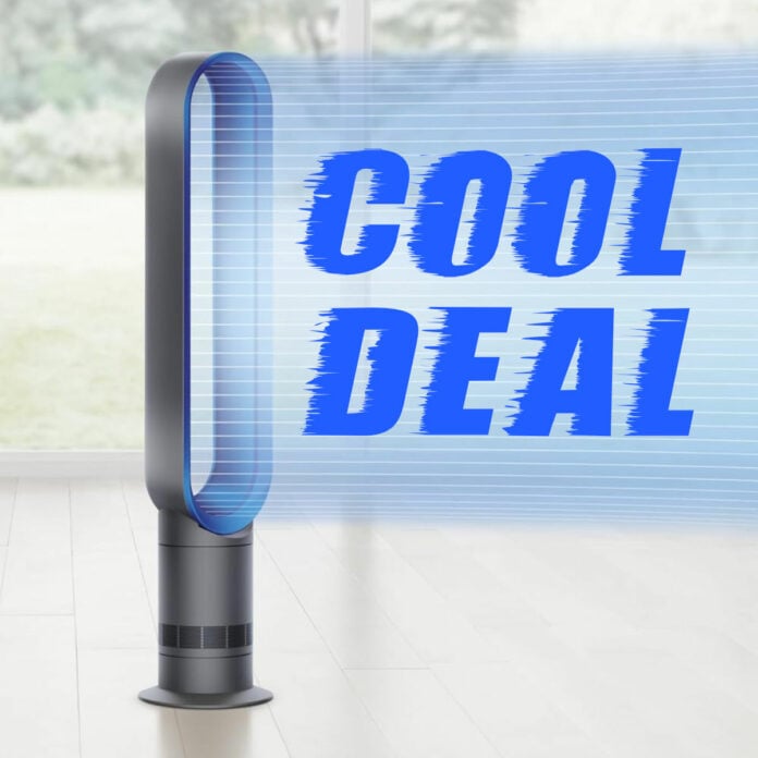 Dyson Cool AM07 tower fan in iron/blue with 