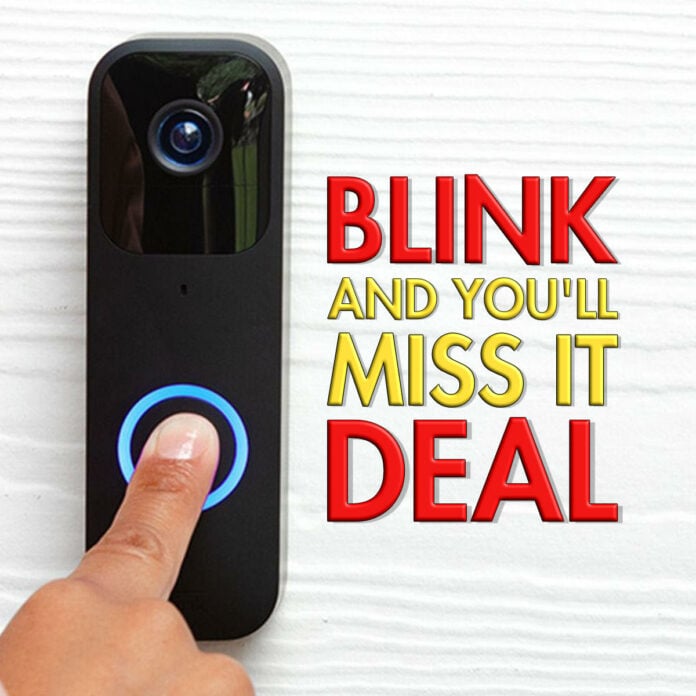 Mounted Blink doorbell with 