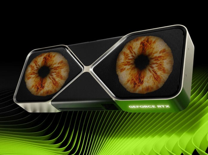 Nvidia RTX 50 graphics card with Furmark donuts.