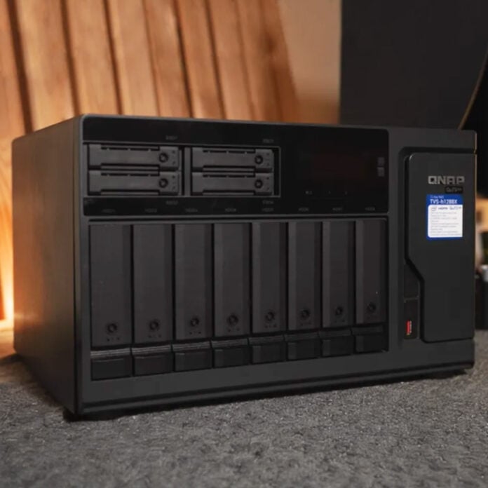 QNAP TVS-h1288X eight-bay NAS enclosure.