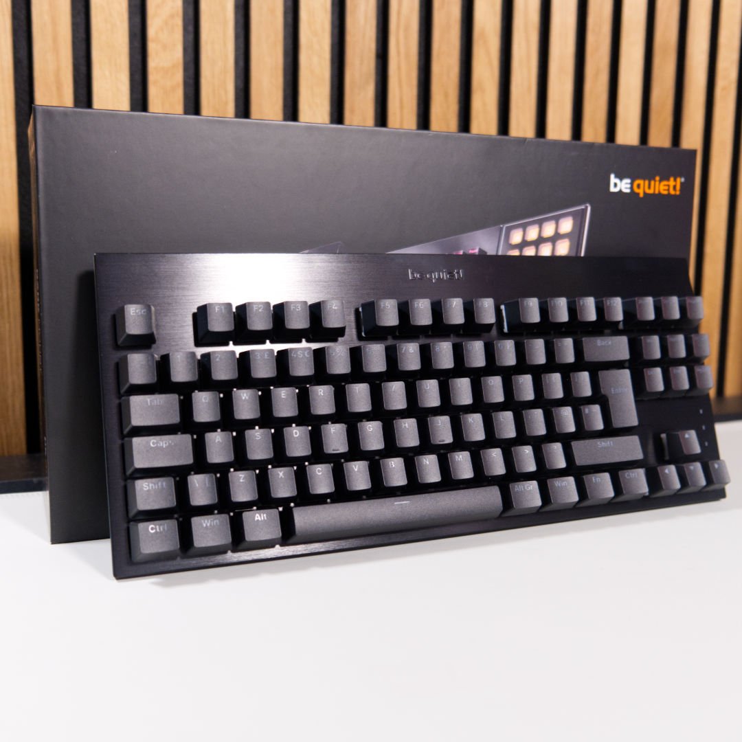be quiet! Dark Mount TKL resting against the box.