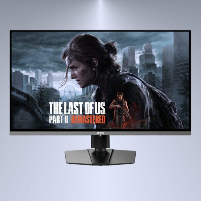 The Last of Us Part II key art as displayed on an MSI QD-OLED monitor.