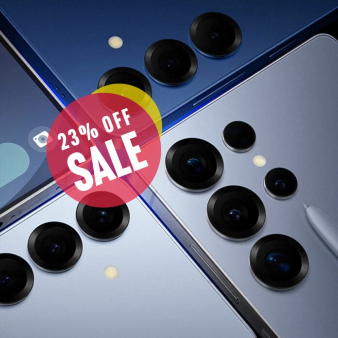 Samsung Galaxy S25 Ultra smartphones stacked up with a 