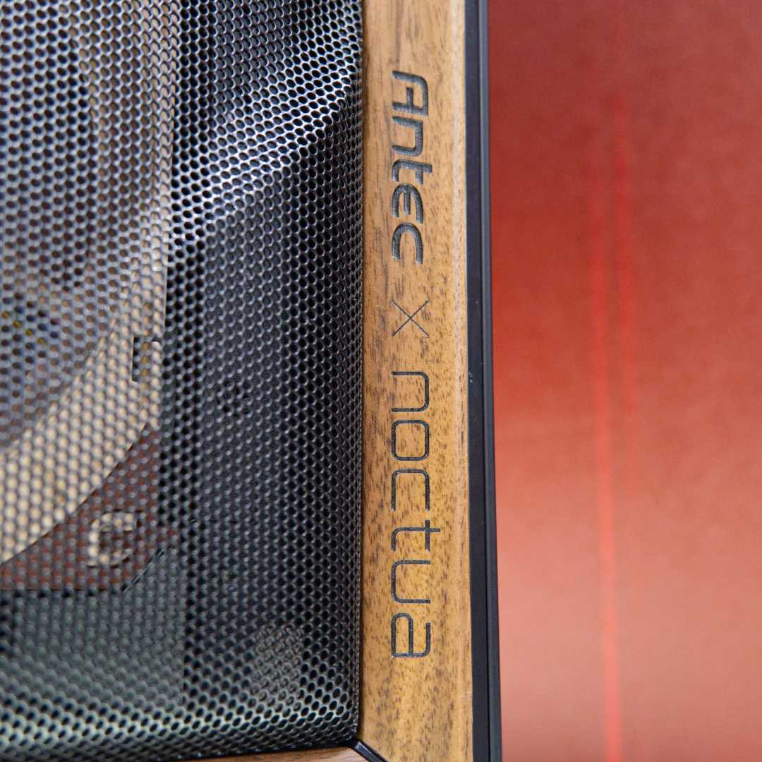 Antec Flux Pro Noctua Edition PC case front logo.