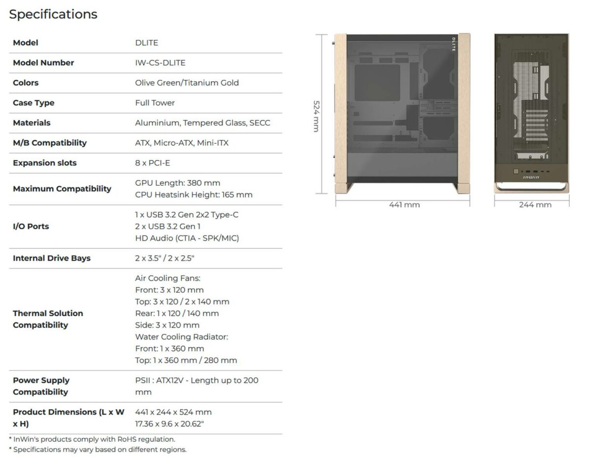 Dlite specs.