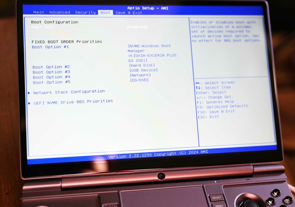 GPD Win Max 2 BIOS page number 3.