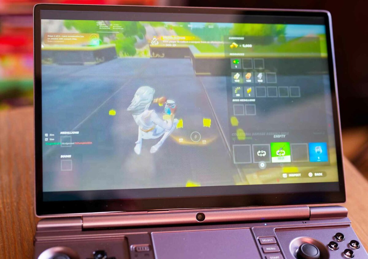 GPD Win Max 2 playing Fortnite.