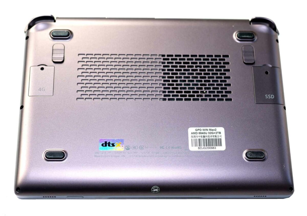 GPD Win Max 2 underside.