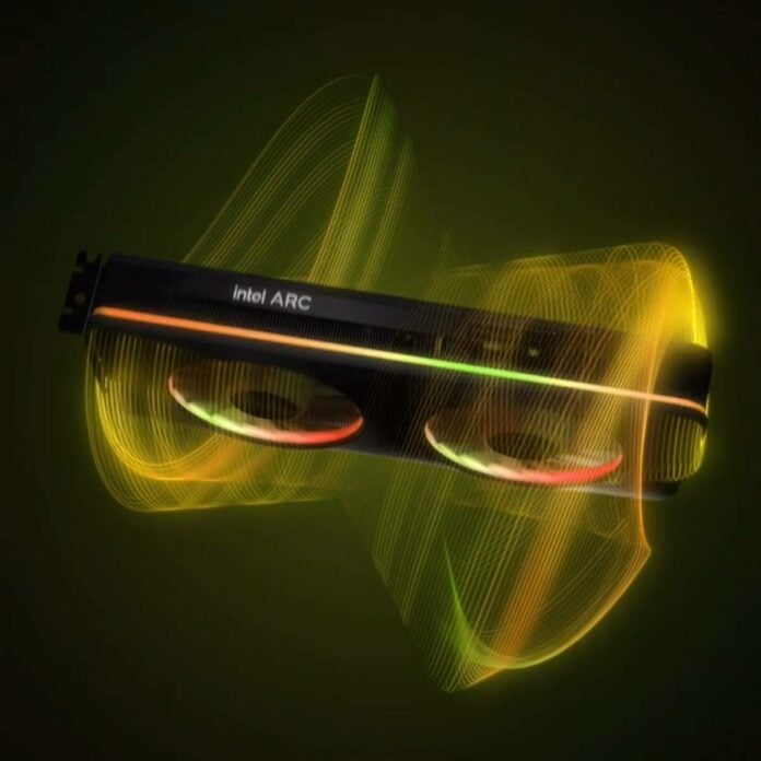 Intel Arc graphics card.