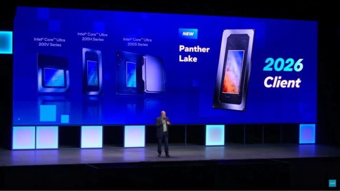 Intel Panther Lake reveal on stage.