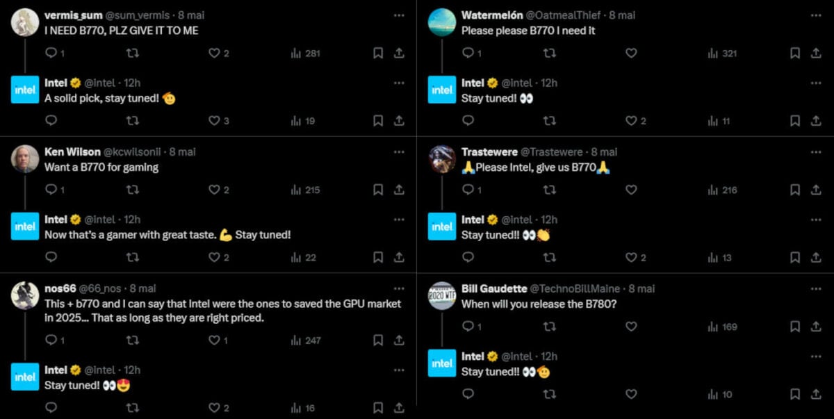 Intel responses to Arc B770 user demands.