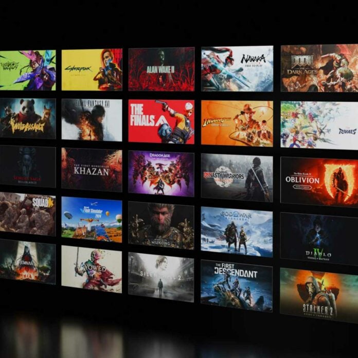 Nvidia DLSS 4 graphic showing all the games that support the feature.
