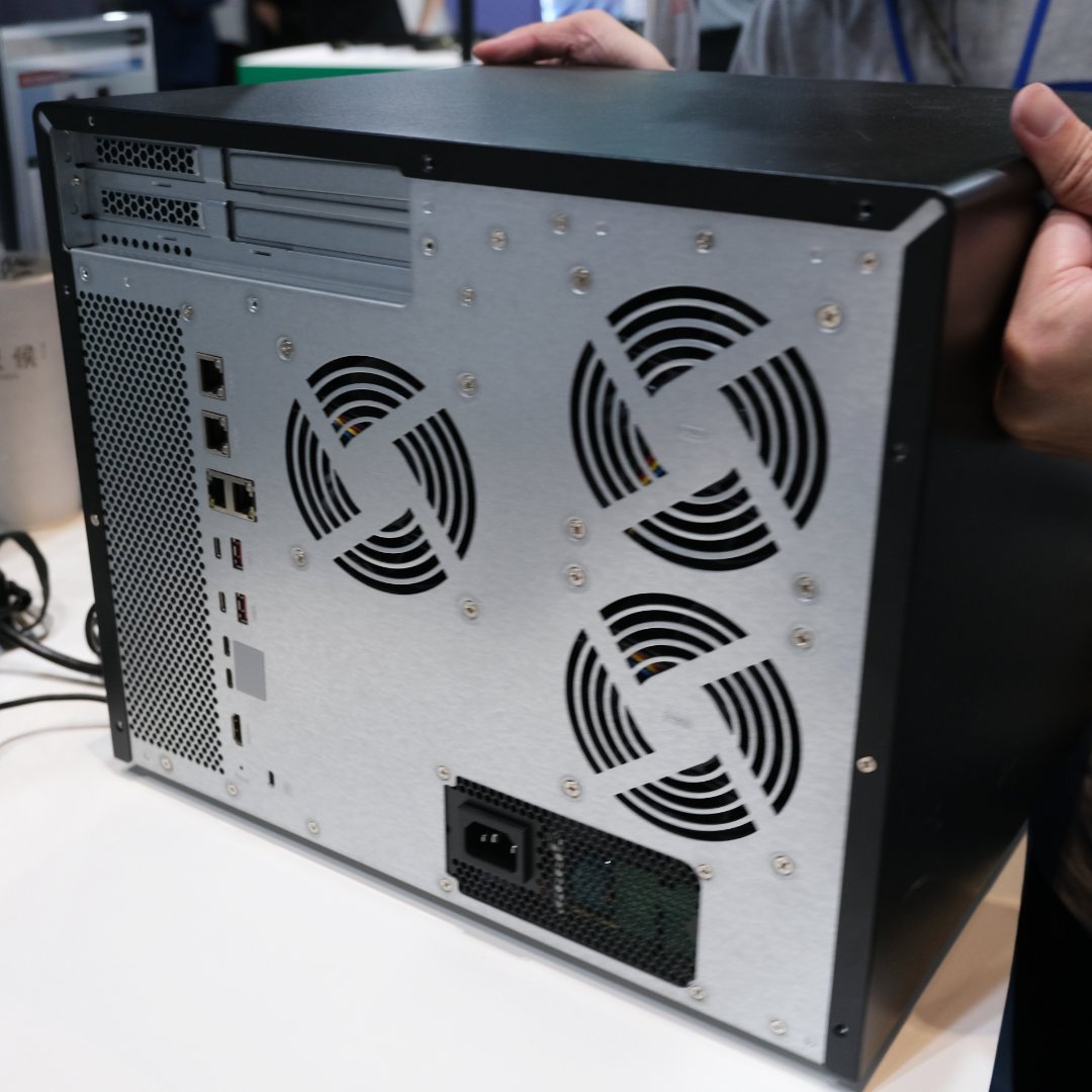 QNAP TVS-AIh1688ATX NAS rear.