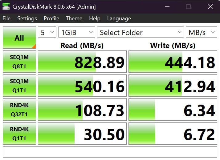 QNAP TS-432X CrystalDiskMark results.