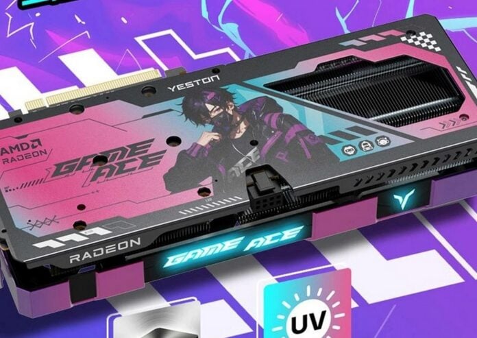 Yeston RX 9060 XT 16GB Game Ace back.