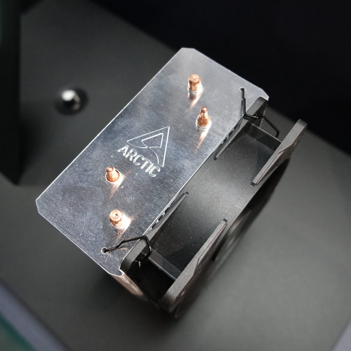 Top-Down View of Arctic CPU Cooler, showcasing the width of its heatsink.