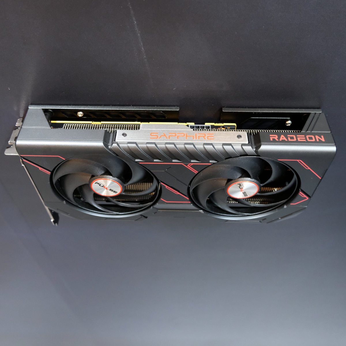 Top-down view of Sapphire Pulse Radeon RX 9060 XT.