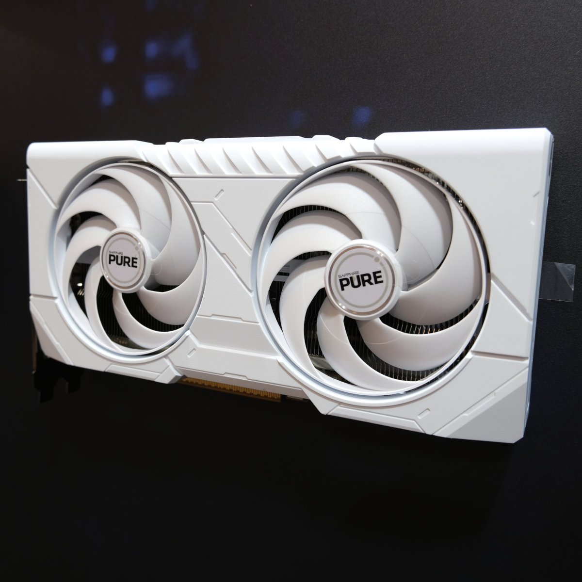 Side-on view of Sapphire Pure Radeon RX 9060 XT.