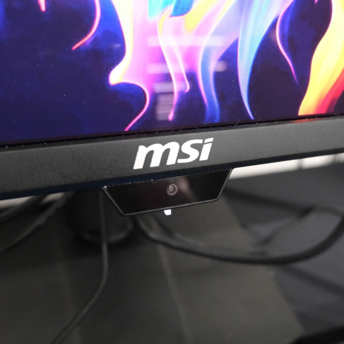 Close up of AI Care Sensor on MPG 271QR QD-OLED X50.