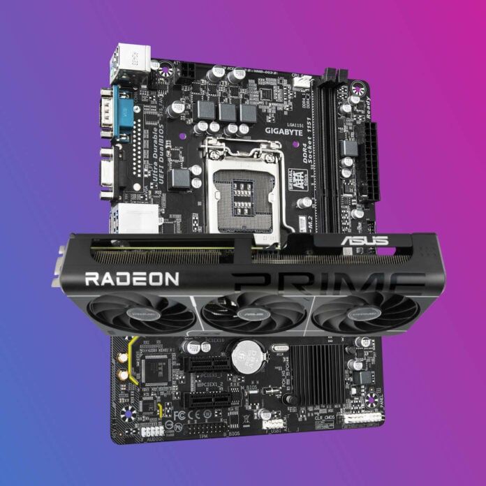 AMD Radeon graphics card on a PCIe 3.0 motherboard.