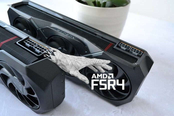 AMD Radeon graphics card trying to catch FSR 4 upscaling.