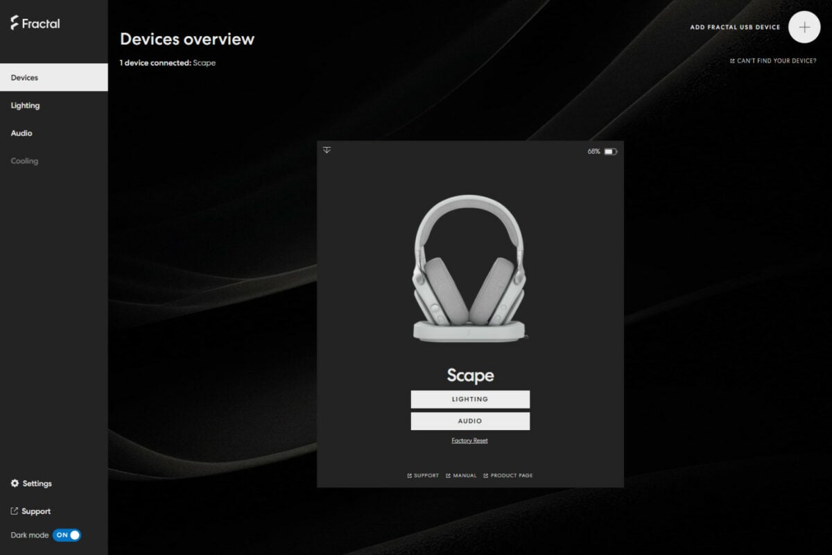 Fractal Design Adjust Pro web device page.