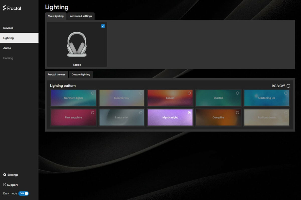 Fractal Design Adjust Pro web lighting presets.
