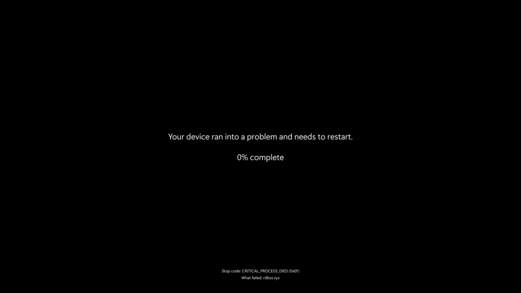 Windows Black Screen of Death.