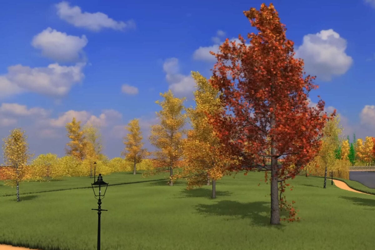AMD procedural trees screenshot.
