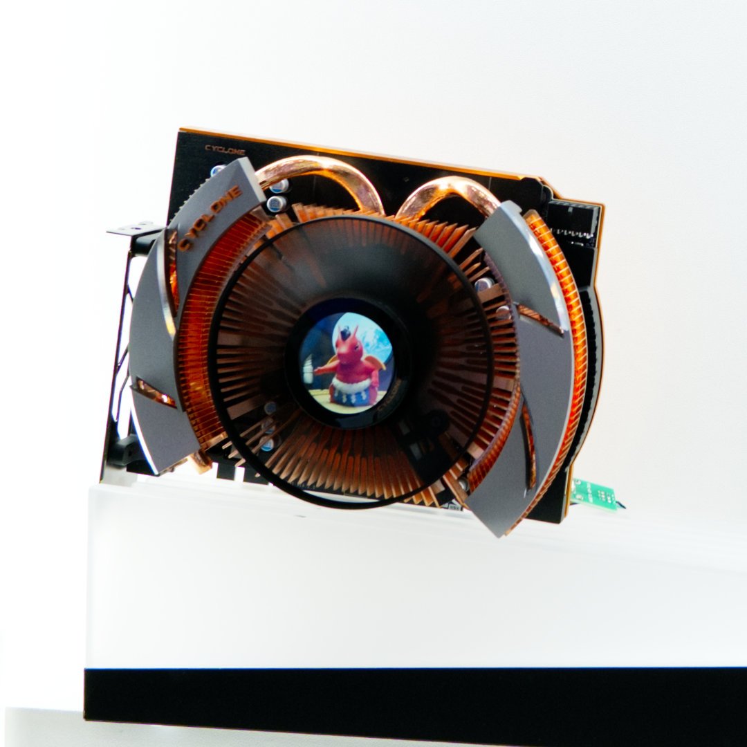 MSI GeForce RTX 5070 Cyclone Visual OC graphics card from the right.