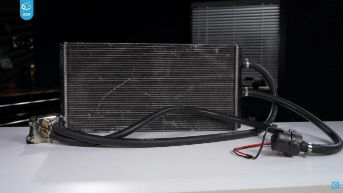 AMD Threadripper Pro 9995WX cooled by BMW M4 radiator.