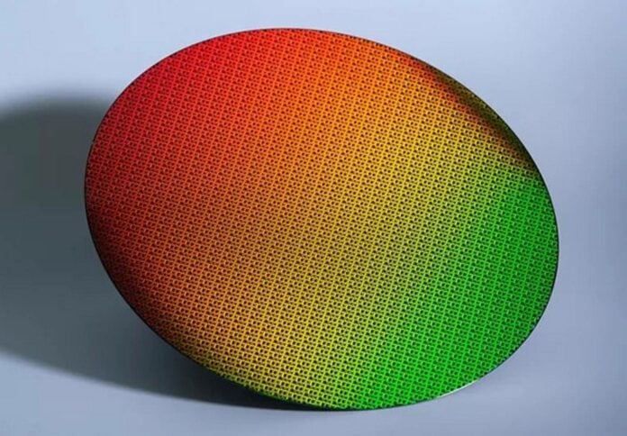 Intel 18A silicon wafer.