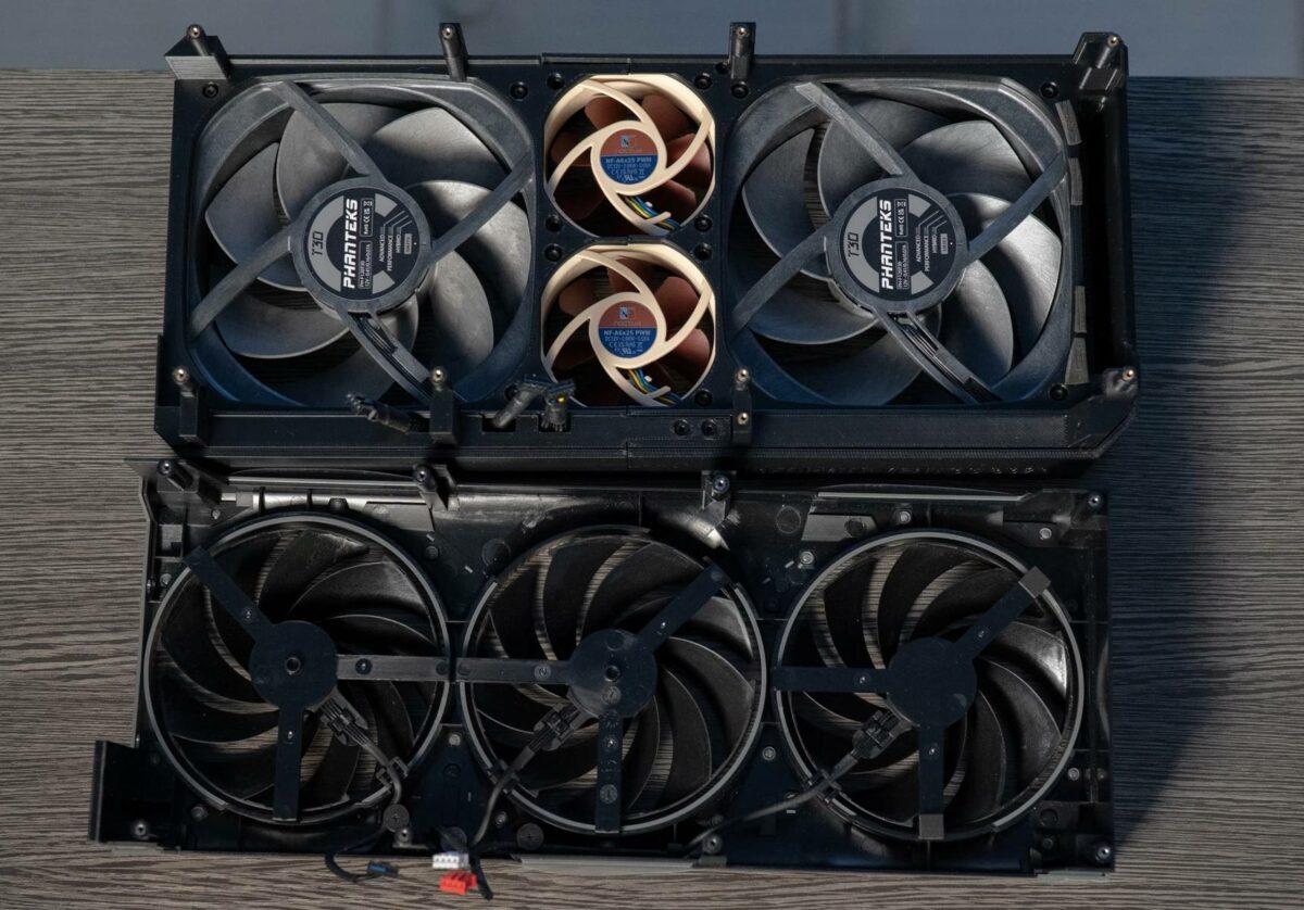 MSI RTX 5090 card fan mod.