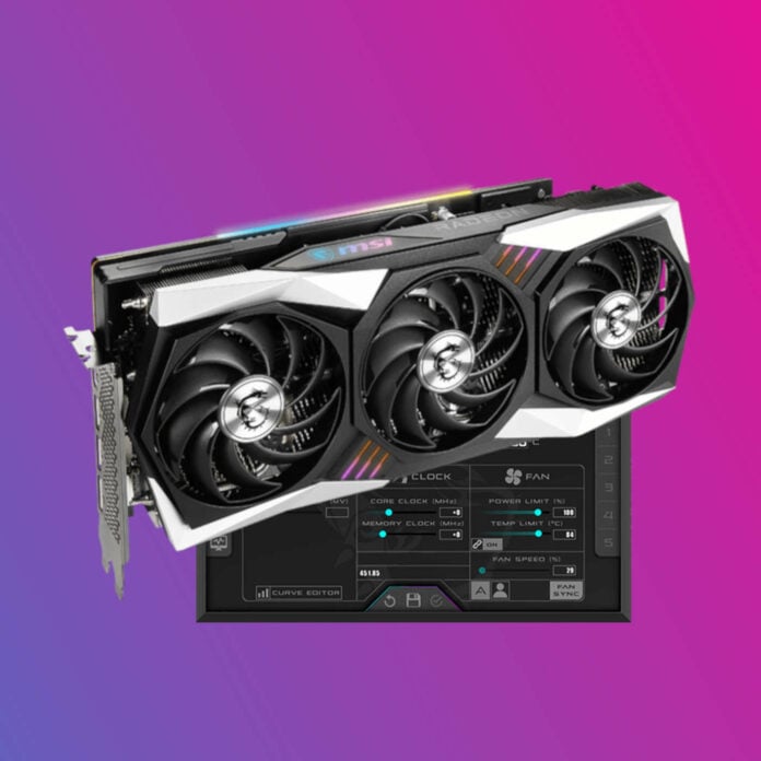 MSI Radeon graphics card and MSI Afterburner app.