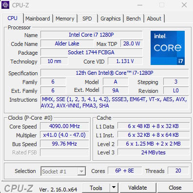 Geekom IT12 2025 Edition - CPU-Z