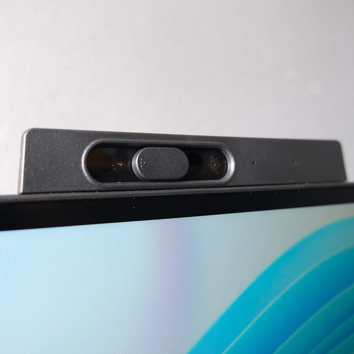 A close up of iiyama ProLite XCB3497WQSNPH-B1's built-in webcam.