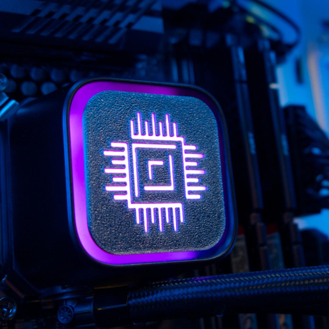 MSI MAG CoreLiquid A13 360 3D printed Club386 face plate in situ.