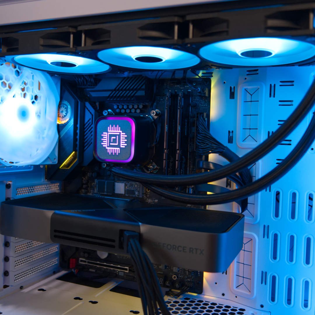 MSI MAG CoreLiquid A13 360 all-in-one cooler with a Club386 face plate mounted in the PC.