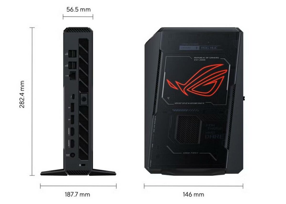 ROG NUC (2025) Gaming Mini PC size.