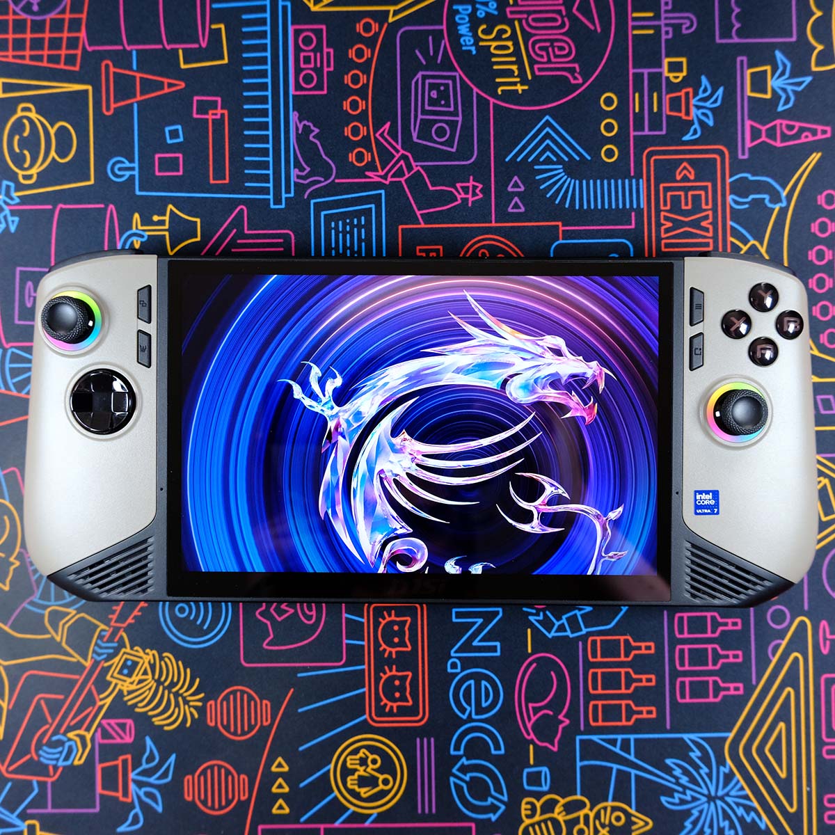 A top-down view of MSI Claw 8 AI+