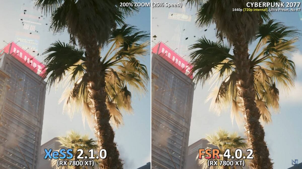 AMD FSR 4 vs Intel XeSS 2 on RX 7800 XT.