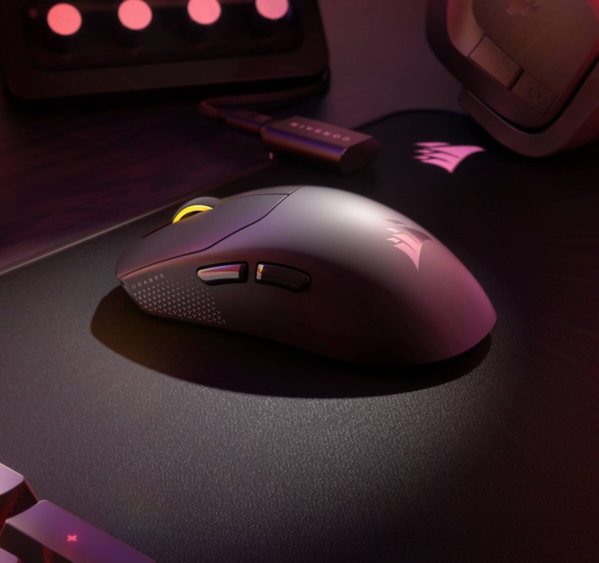 Corsair Sabre v2 Pro Ultralight Wireless black side.