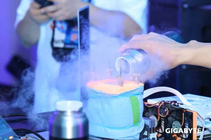 Gigabyte overclocking setup used to achieved record on AMD Ryzen 9800X3D.